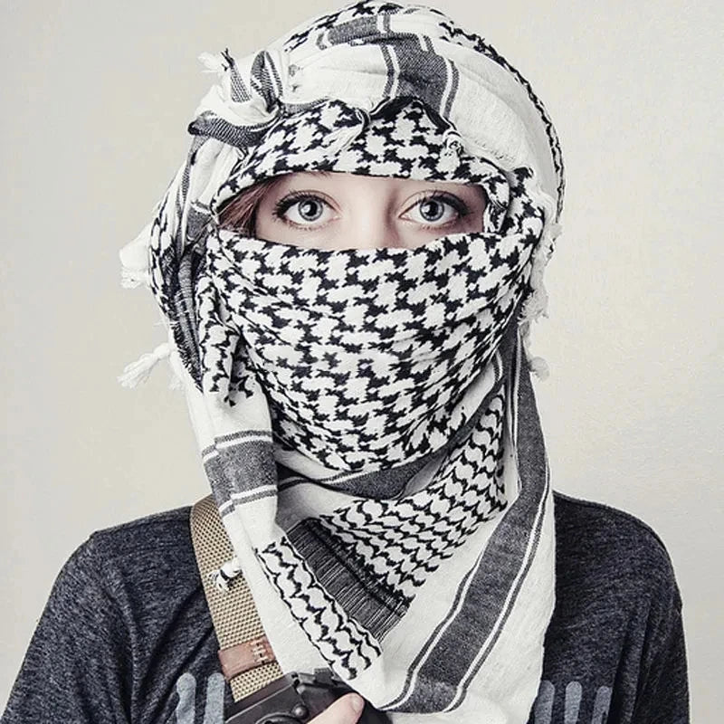 Lightweight kuffiya Scarf  Desert Headscarf Soft Tactical Hiking Scarves Unisex Turban Military Shawl