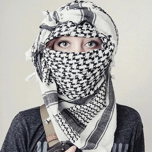 Lightweight kuffiya Scarf  Desert Headscarf Soft Tactical Hiking Scarves Unisex Turban Military Shawl