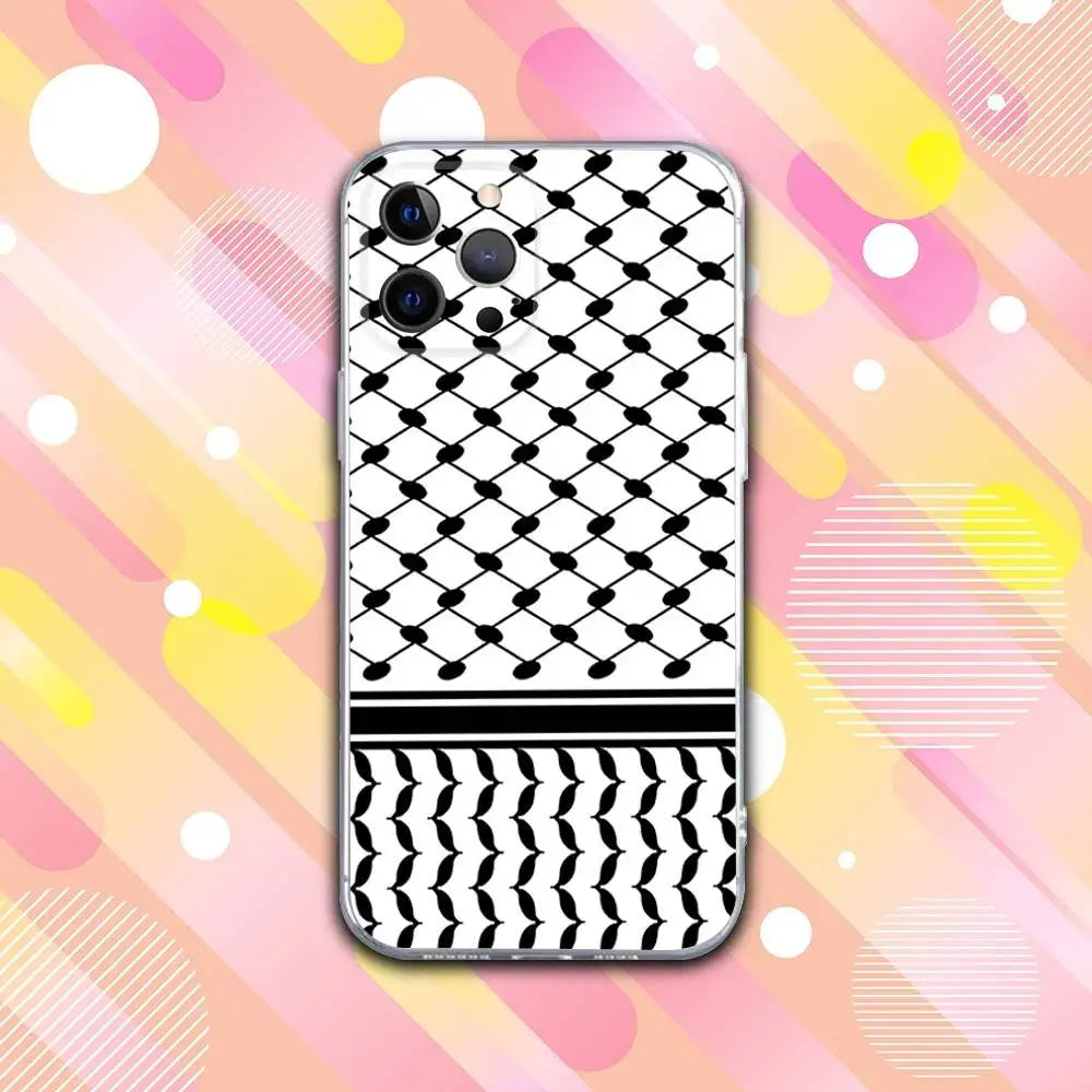 Keffiyeh P-Palestine-S Phone Case For iPhone 17,16,15,14,13,12,11 Pro,Max,Plus,X,XS,XR,SE4,E Mini Transparent Soft Cover