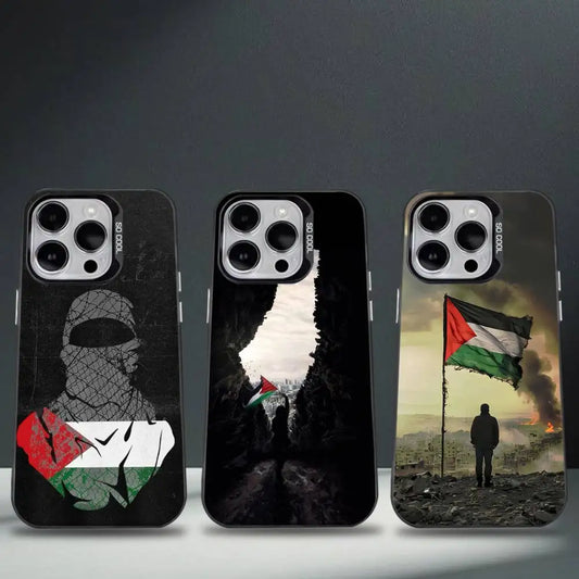 P-Palestine-es-F-Flag MAP Phone Case For iPhone 16,15,14,13,12,11,8,7,Pro,Max,Plus,Mini,XS,SE Anti Fall Black Matte Hard