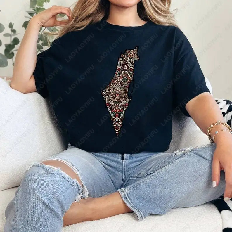 Palestinian Print Cotton T Shirt