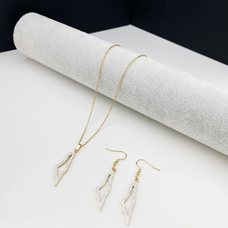 Palestine map frame necklace