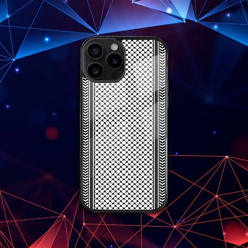 Keffiyeh Palestine Case For iPhone  Magnetic Magsafe Wireless Charging