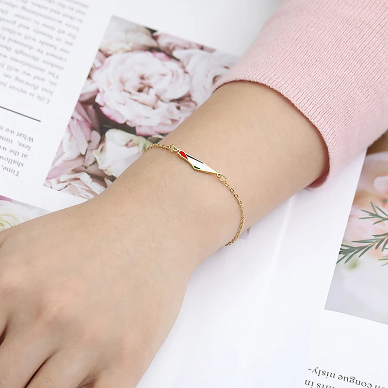 Palestinian Map Shape Stainless Steel Bracelet