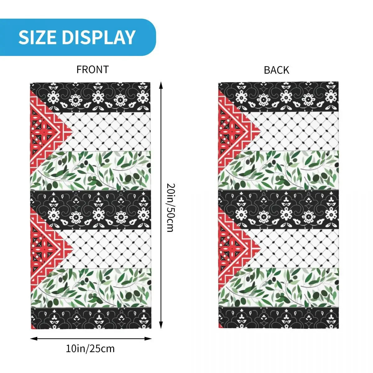 Palestinian Flag Olives And Keffiyeh Bandana Neck