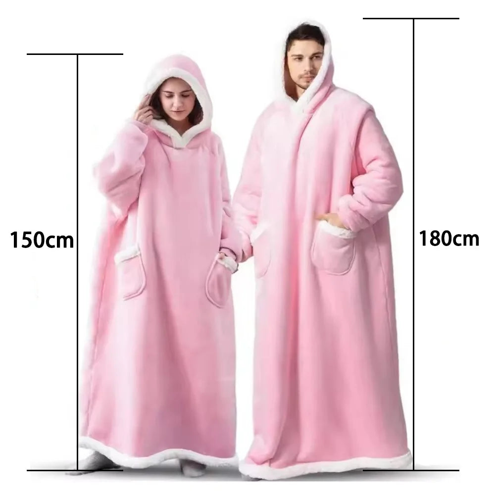 180cm Super Long Flannel Blanket Pyjamas