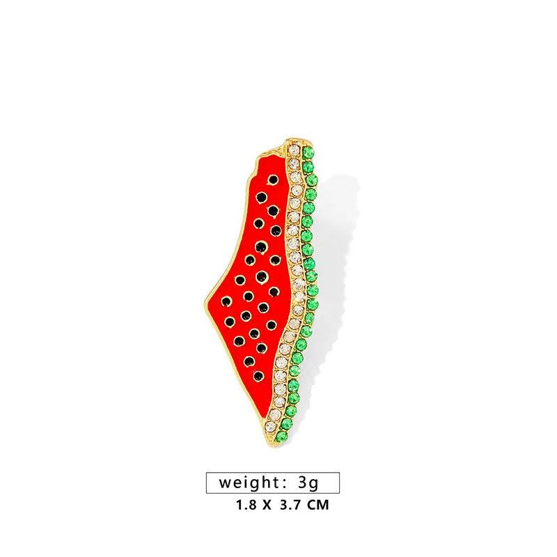 NOT A Watermelon Brooch Pin Handala Heart
