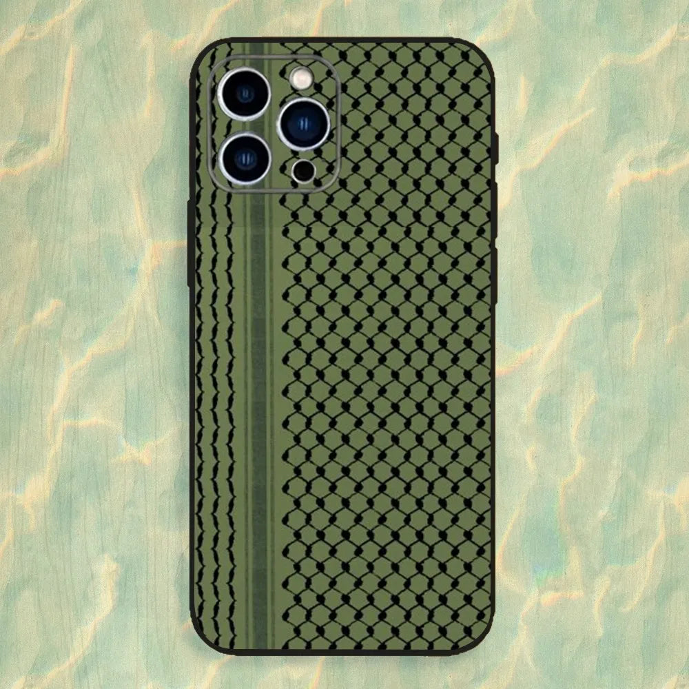 P-Palestines Hattah Keffiyeh Phone Case For iPhone 16,15,14,13,12,11 Plus,Pro Max,XS,X,XR,SE,Mini,8,7,Soft Silicone Black Cover