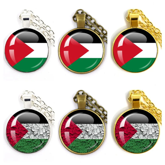 Patterns Palestine Nation Flag Necklace