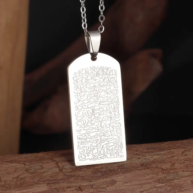 Exquisite Hollow Map Pendant Necklace for Women Men Fashion Charm Arabic Stainless Steel Amulet Jewelry