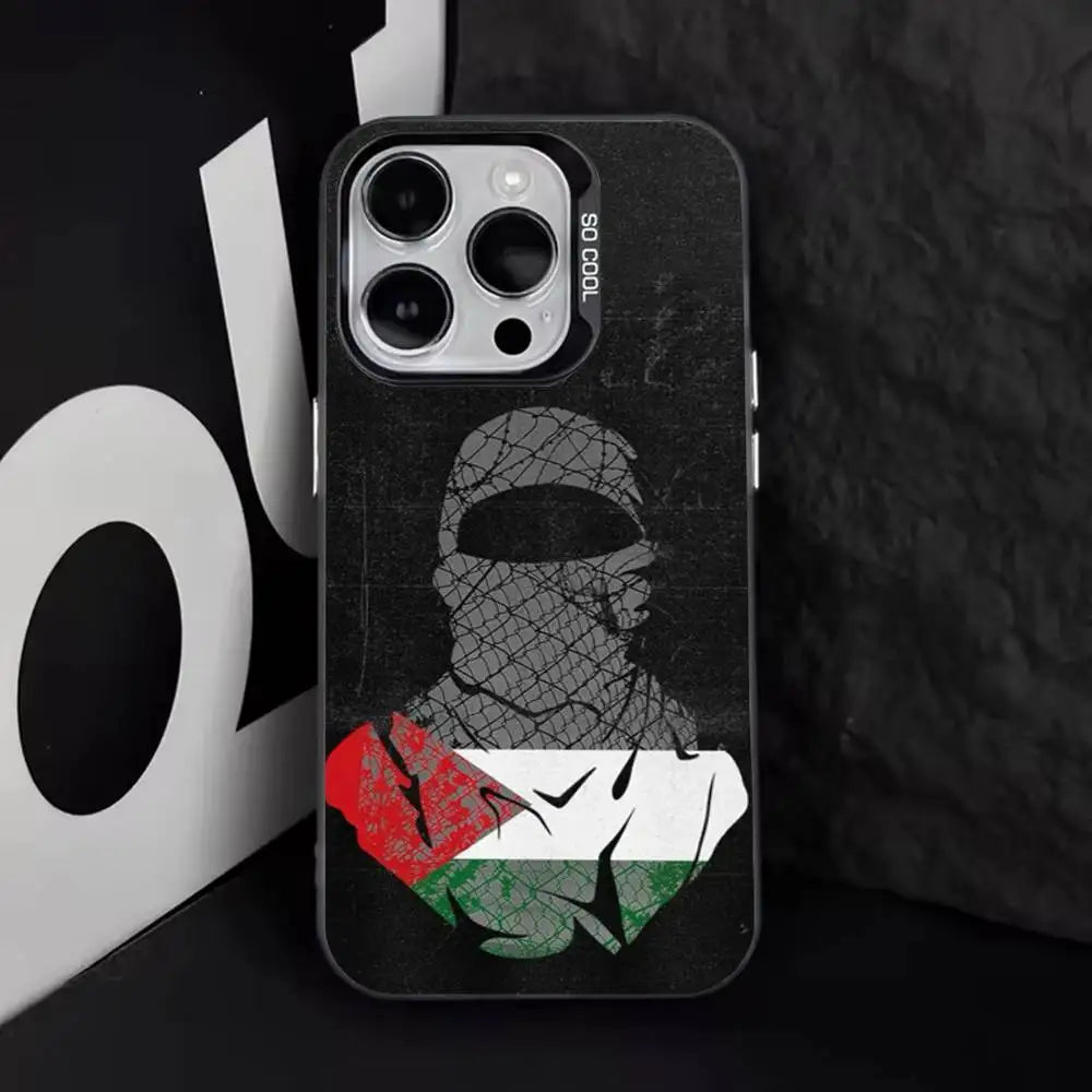 P-Palestine-es-F-Flag MAP Phone Case For iPhone 16,15,14,13,12,11,8,7,Pro,Max,Plus,Mini,XS,SE Anti Fall Black Matte Hard