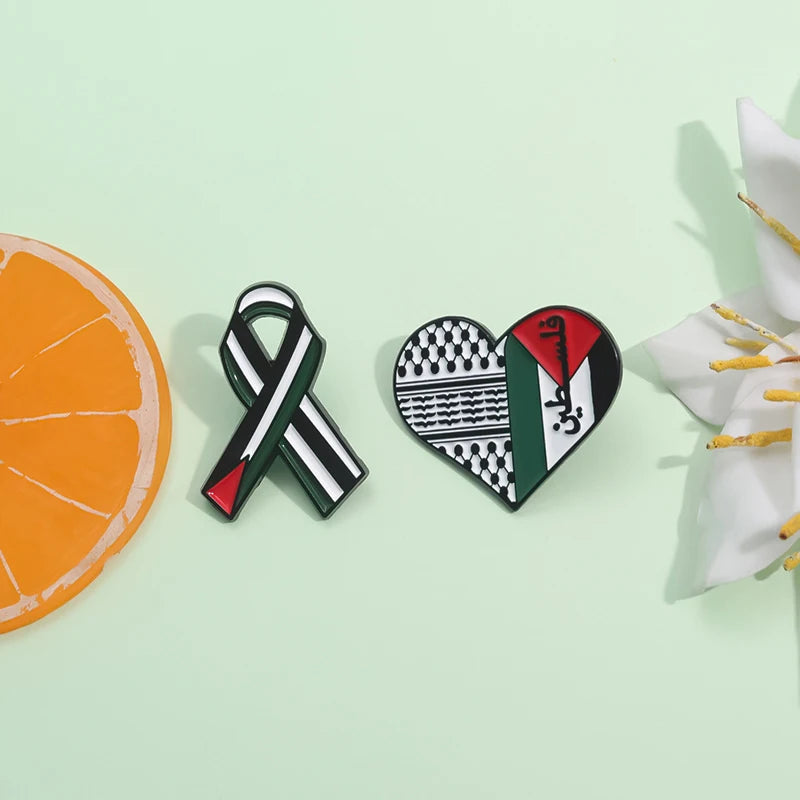 Symbolize The National Palestine Flag Brooches
