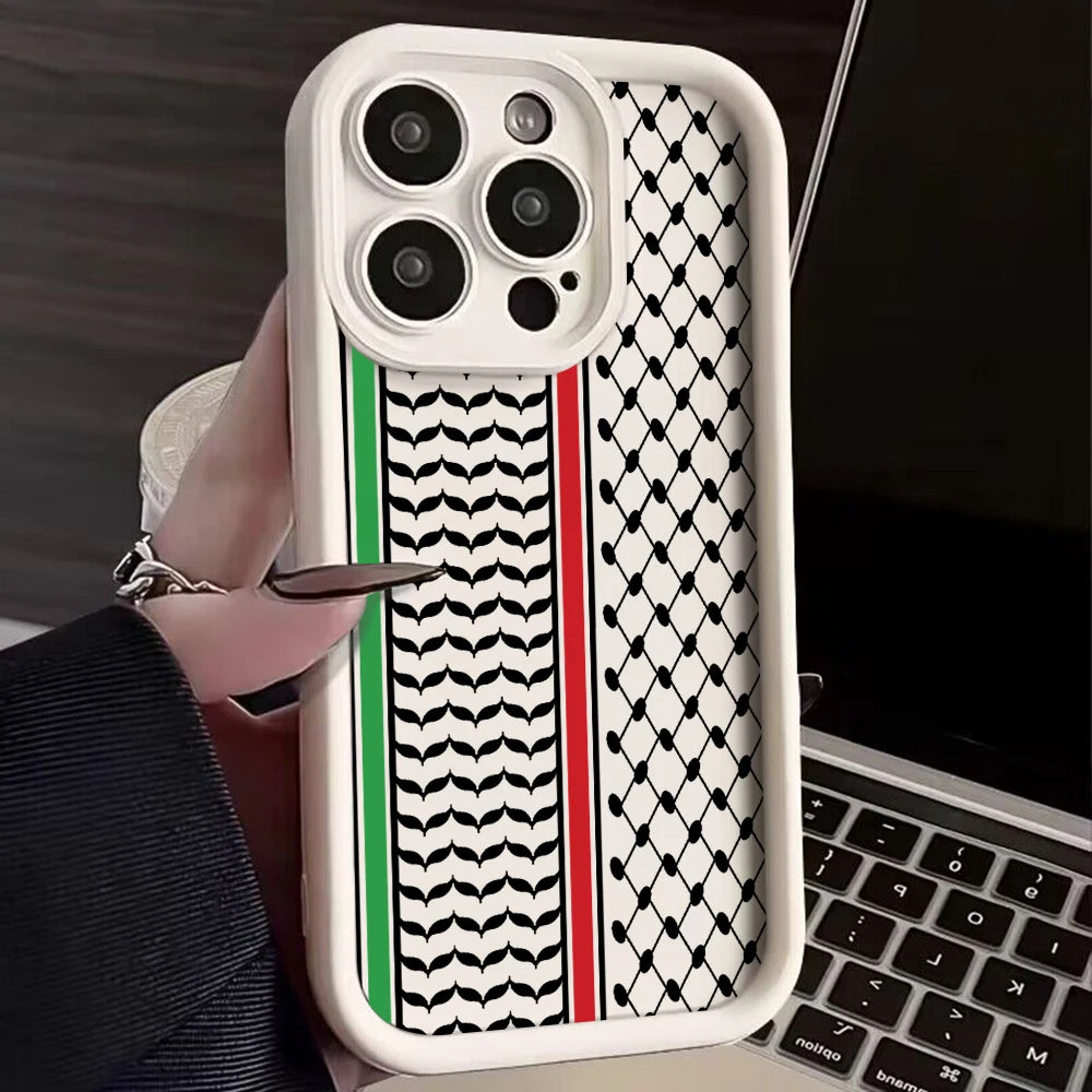 Hattah Keffiyeh Phone Case for IPhone  Soft TPU Back Cover With Hand Strap