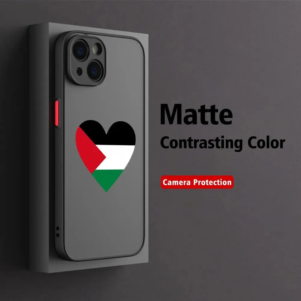 Palestine Flag Map Passport Phone Case For iPhone 13 12 11 14 15 Pro Max XSMAX X XR 15 Plus Art statue Luxury Clear Soft Cover
