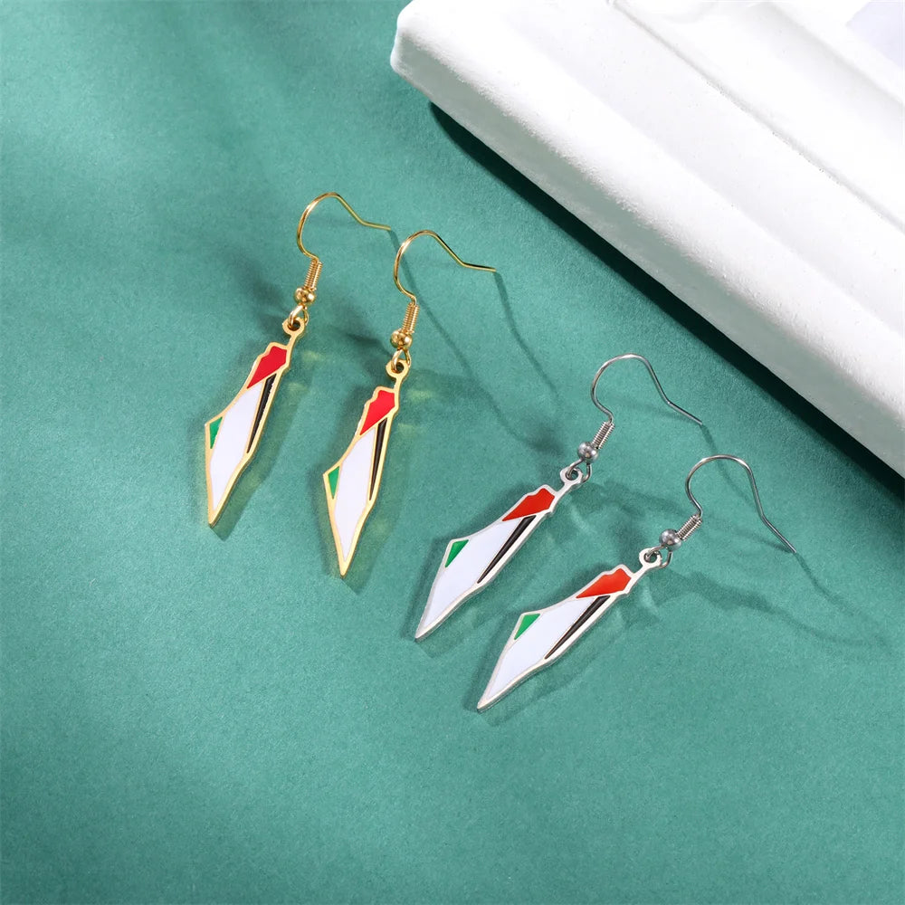 My Shape Palestine Map Drop Earrings for Women Stainless Steel Map Palestine Country Dangle Earrings Fashion Jewelry Wholesale