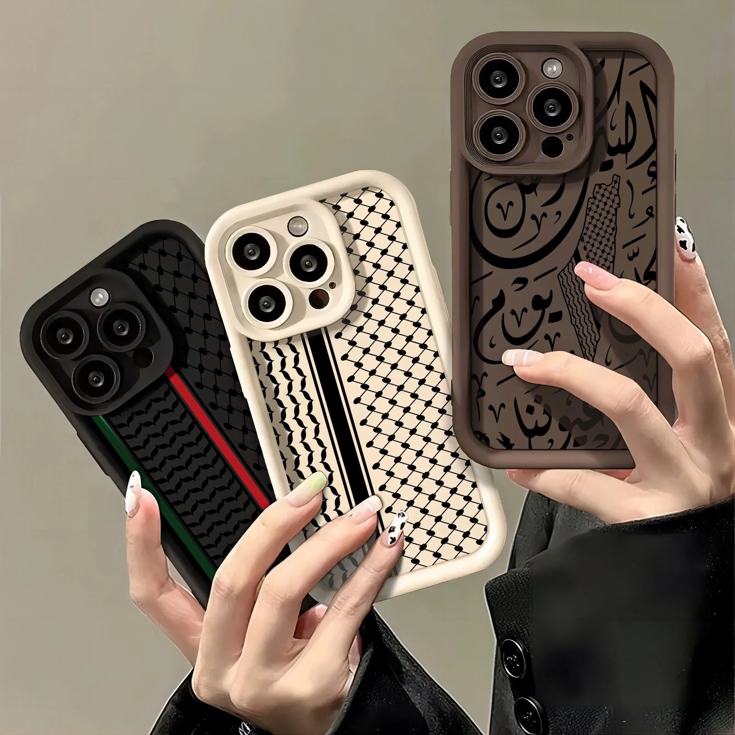 Hattah Keffiyeh Phone Case for IPhone  Soft TPU Back Cover With Hand Strap