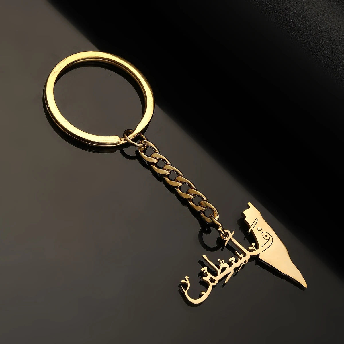 Palestine Map in Arabic Map With Flag Keychain Jewelry