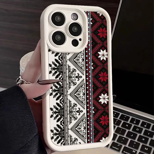Tatreez Pattren Shockproof Case For iPhone Soft TPU Phone Cover