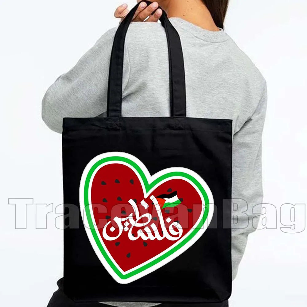 Keffiyeh Olive Tree Al Aqsa Dome of The Rock Canvas Shoulder Bag