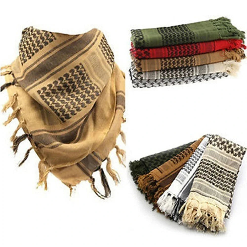 Lightweight kuffiya Scarf  Desert Headscarf Soft Tactical Hiking Scarves Unisex Turban Military Shawl