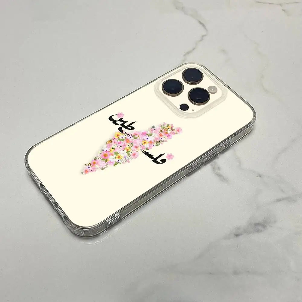 Keffiyeh Palestine Flowers Phone Case For iPhone Transparent Box
