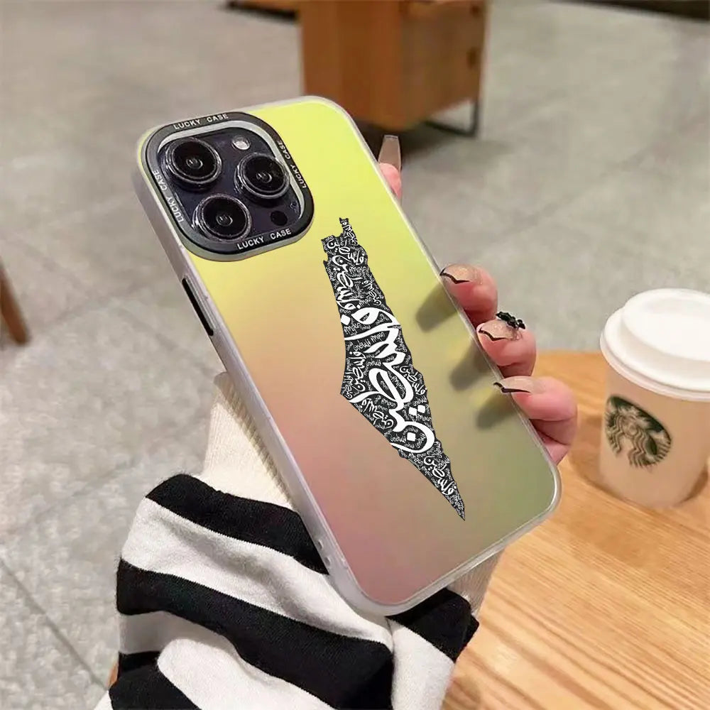 Palestine Flag Map Passport Phone Case for iPhone Luxury Cover