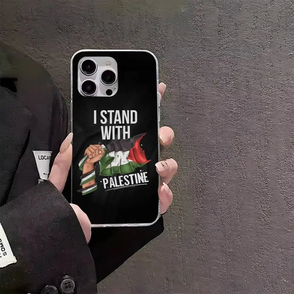 Palestine Flag MAP Phone Case For iPhones Multicolor Matte Silver-Plated Protective