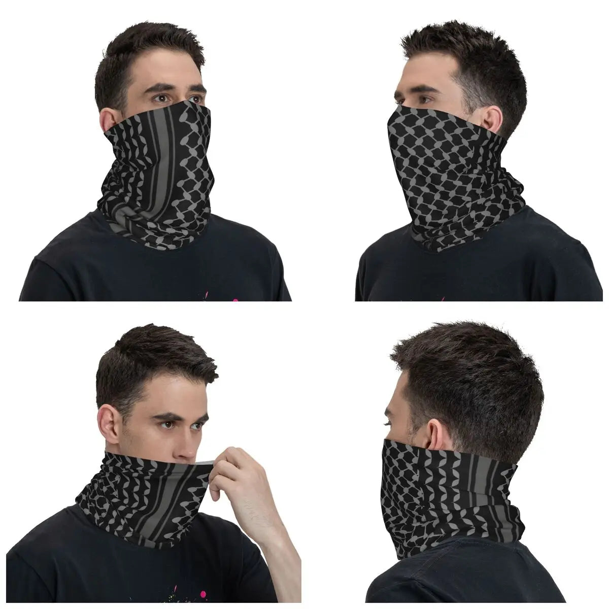 Palestine Keffiyeh In Black Bandana Neck Gaiter Printed Mask Scarf Multi-use Balaclava Hiking for Men Women Adult Winter