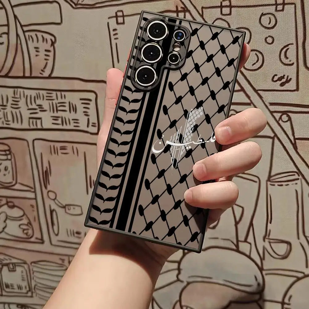 Palestine Flag Map Phone Case For Samsung S25 Ultra S23 S24 Fe S21 S22 Plus S23 Fe S24 Ultra S21 Fe Matte Cover