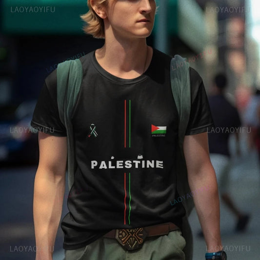 High-quality Palestine Flag  Printed T-shirt