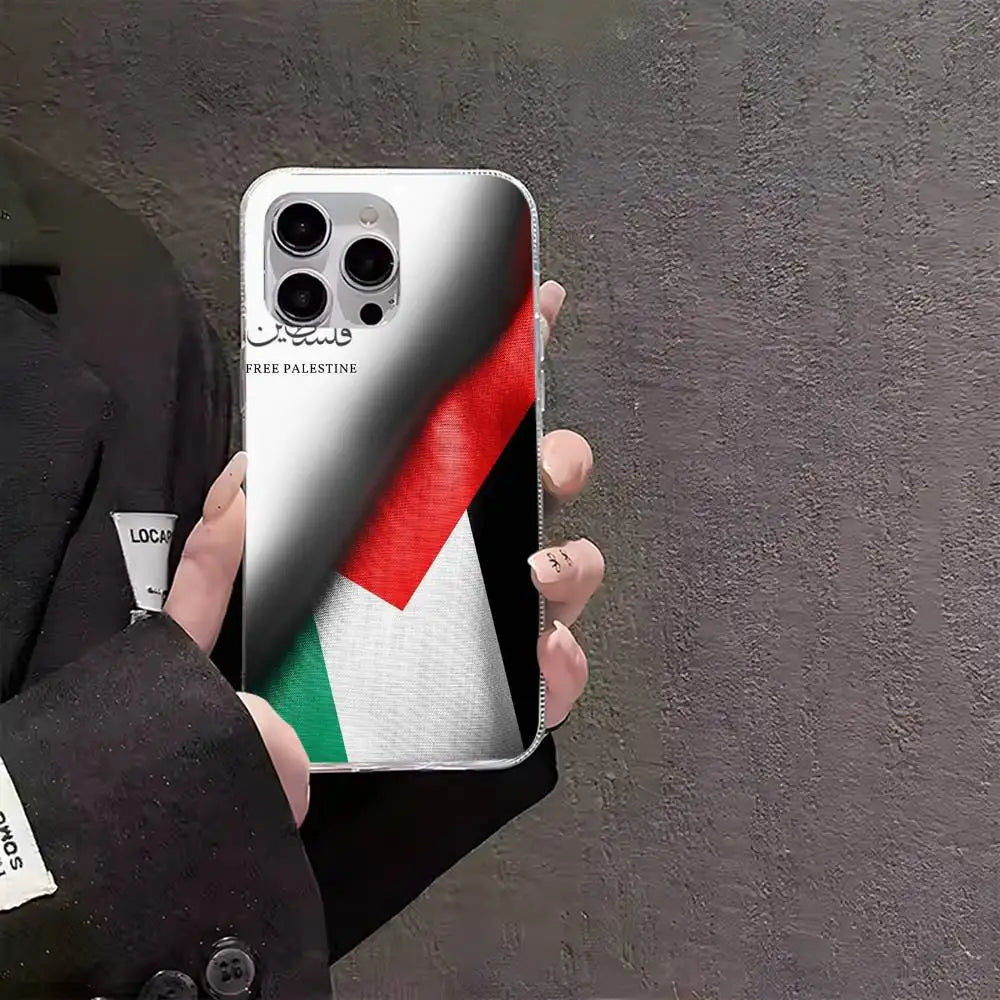 Palestine Flag MAP Phone Case For iPhones Multicolor Matte Silver-Plated Protective