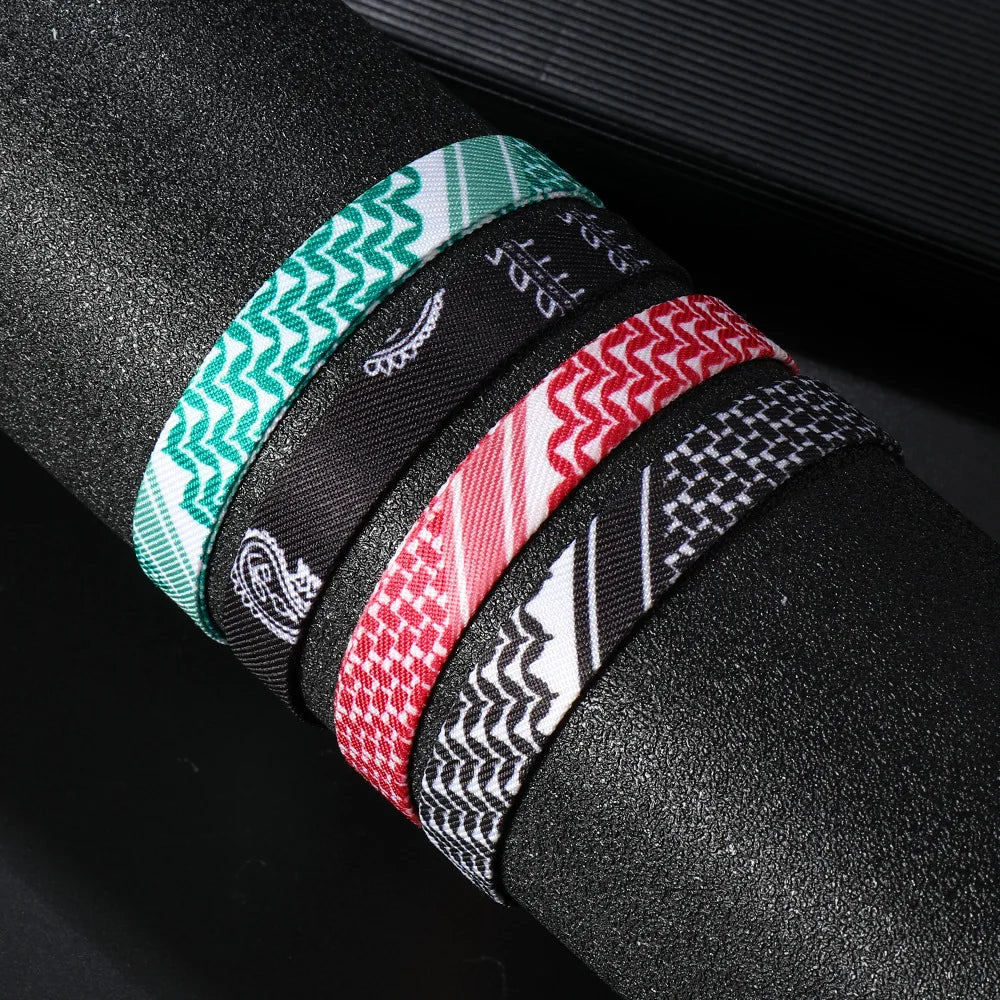 Palestine Keffiyeh Pattern Weave Bracelets