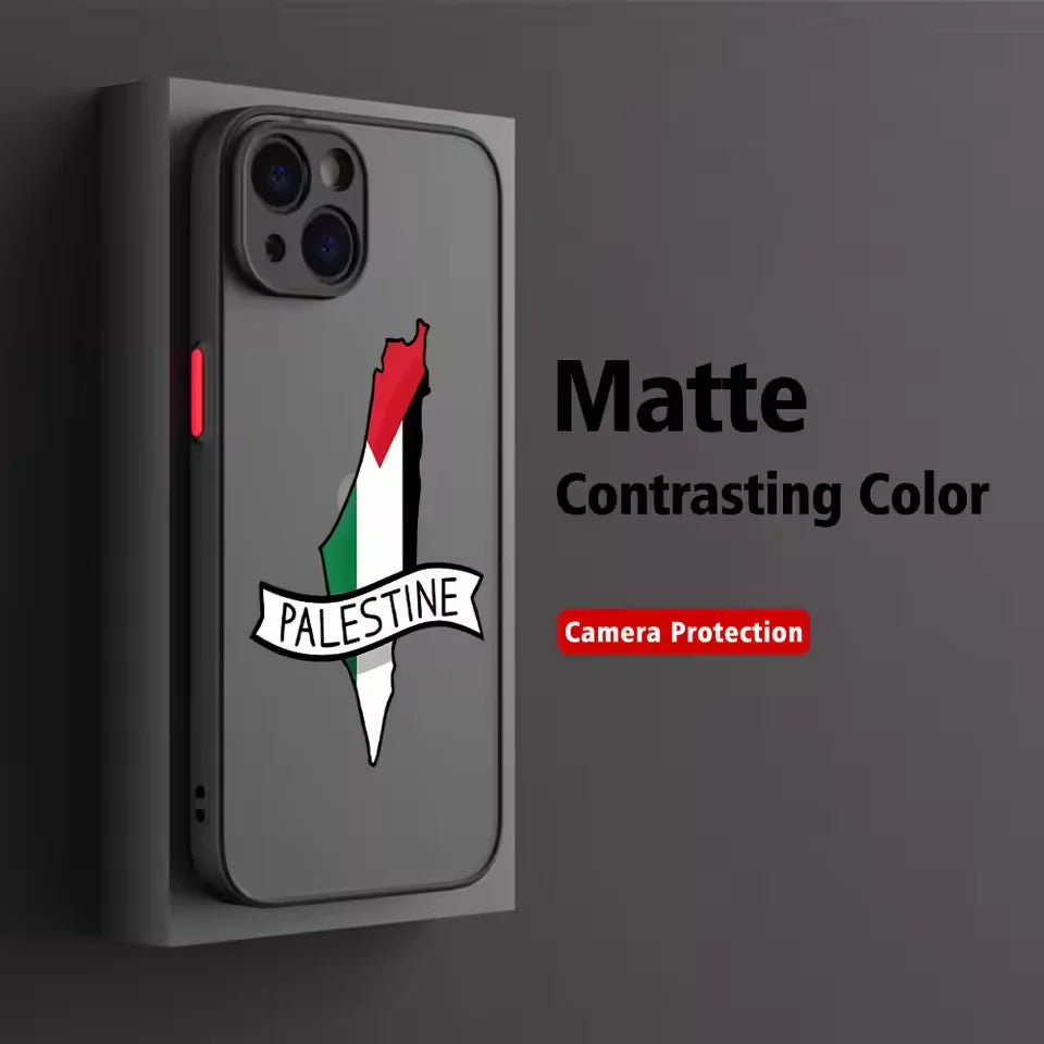 Palestine Flag Map Passport Matte Transparent For iPhone Case 16 15 14 13 12 11 Pro XR XS Max 7 8 Plus Anti-Drop Phone Y2K Cover