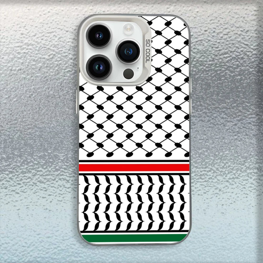 P-Palestine-S Hattah Keffiyeh Phone Case For iPhone 16,15,14,13,12,11,Mini,Pro,MAX White Matte Shockproof Cover