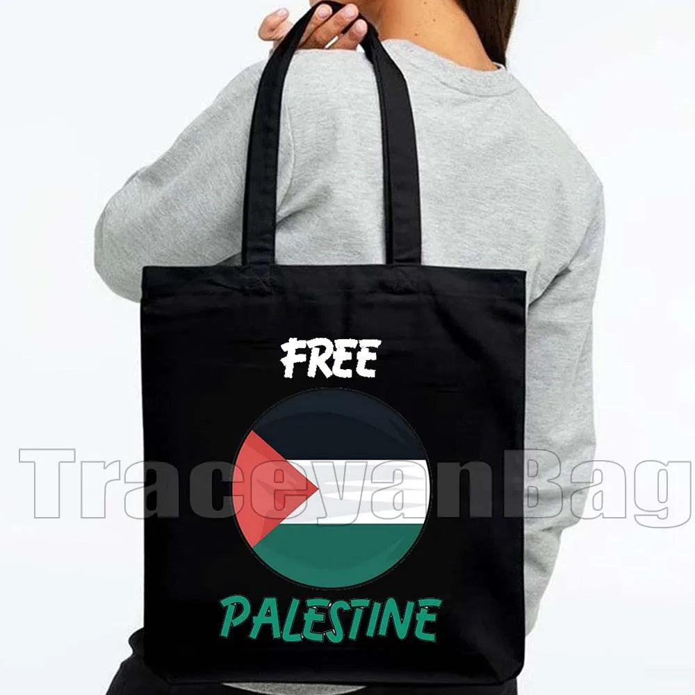 Keffiyeh Olive Tree Al Aqsa Dome of The Rock Canvas Shoulder Bag
