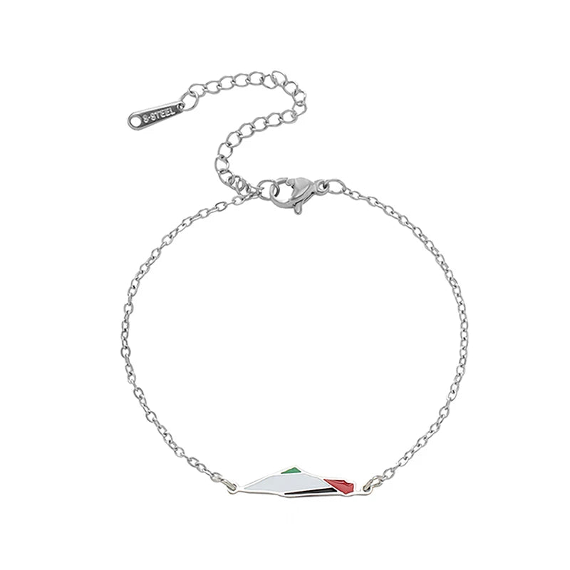 Palestinian Map Shape Stainless Steel Bracelet
