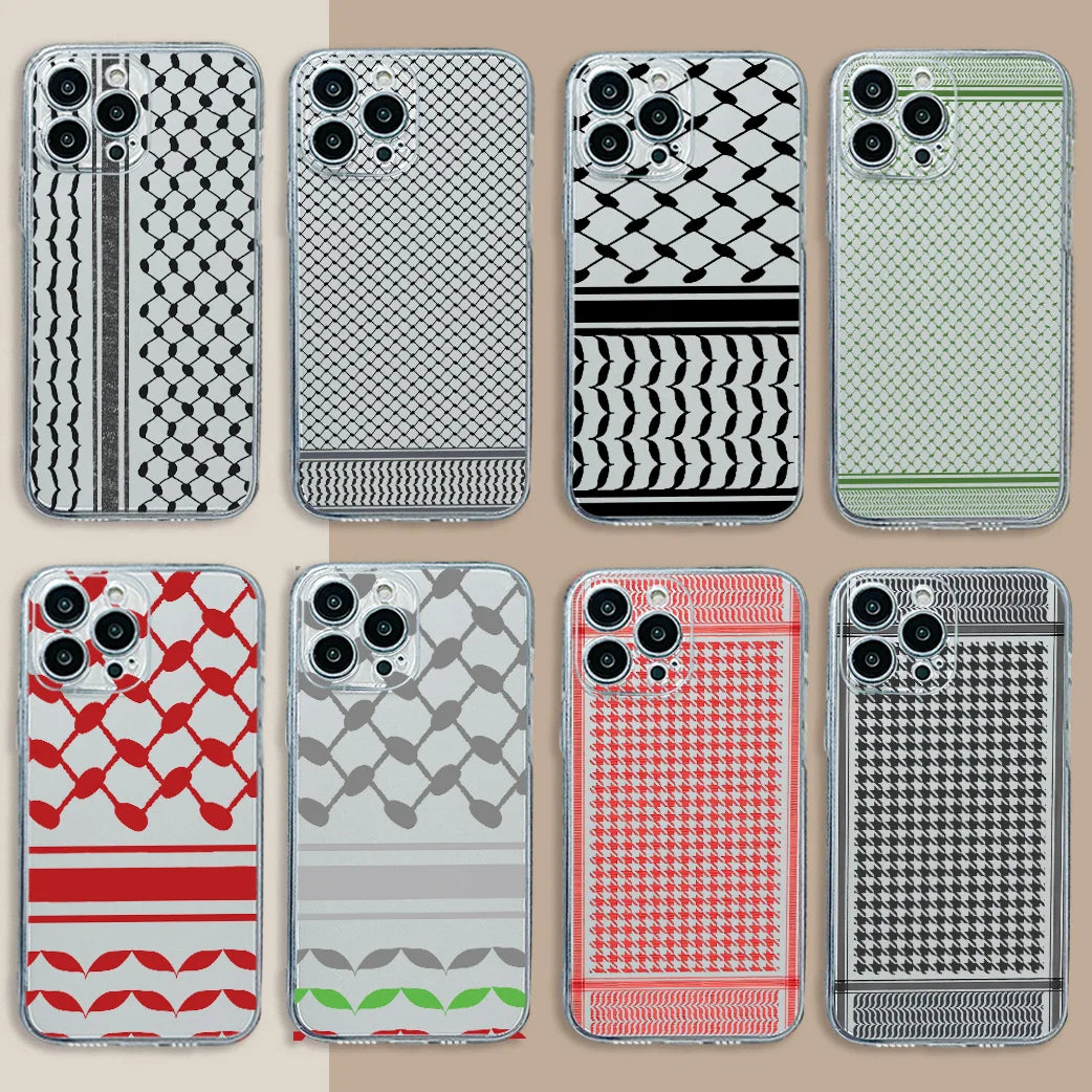 Hattah Keffiyeh Phone Case For iPhone 16 15 14 13 12 11 Mini Pro Max X XR XSMax 7 8 Plus SE20 Transparent Cover