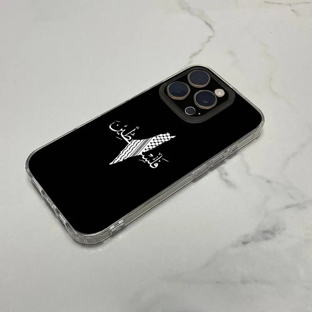 Keffiyeh Palestine Flowers Phone Case For iPhone Transparent Box