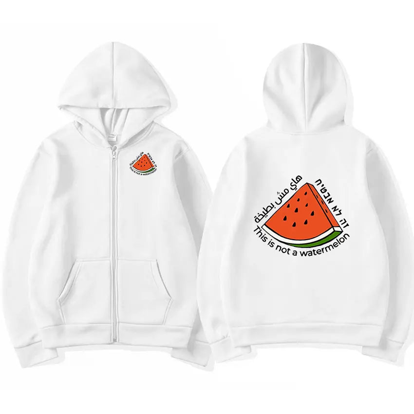 2024 This Is Not A Watermelon Trendy Pullover Zipper Hoodie