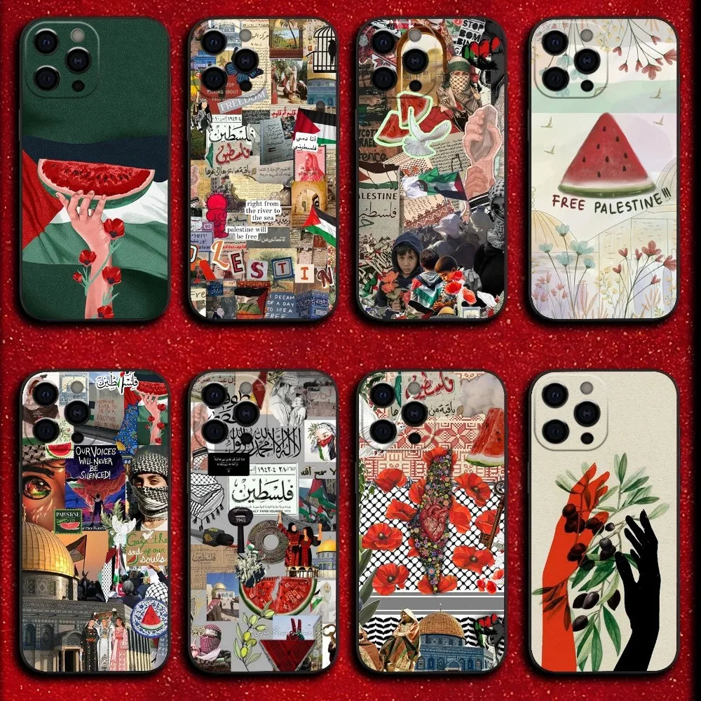 ART Palestine Flag MAP Phone Case For iPhone