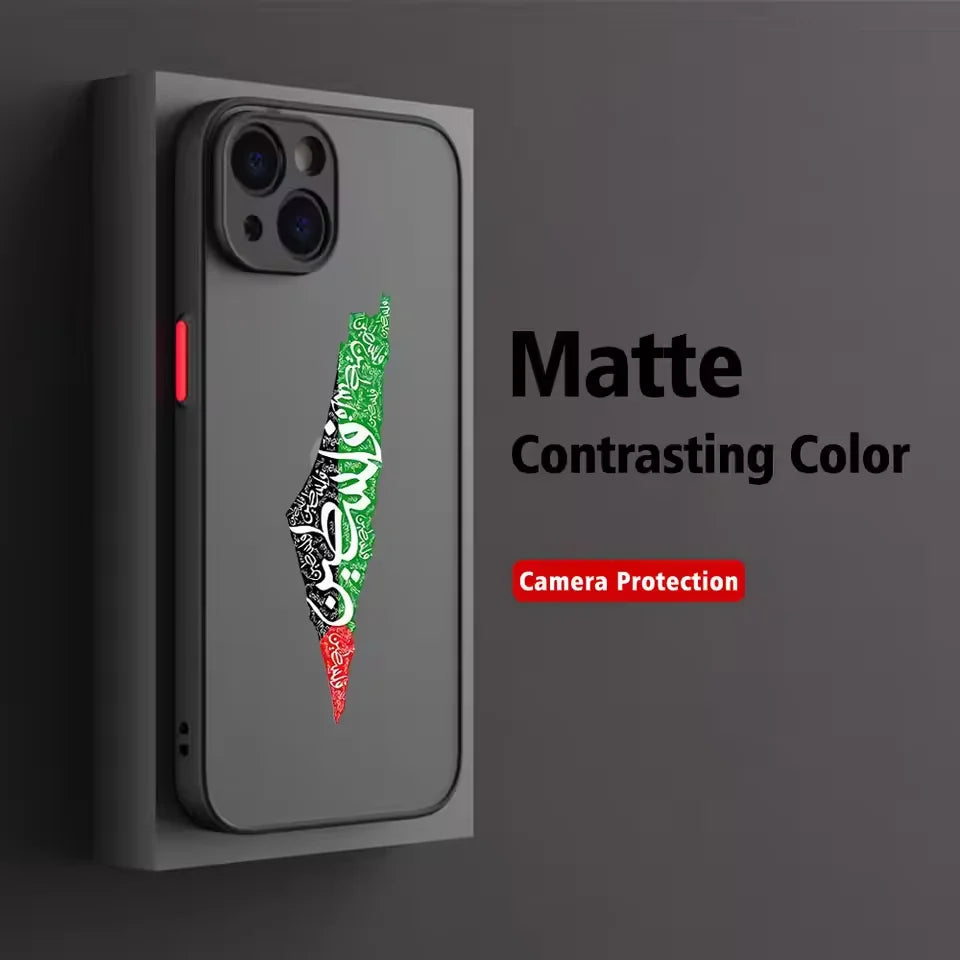 Palestine Flag Map Passport Matte Transparent For iPhone Case 16 15 14 13 12 11 Pro XR XS Max 7 8 Plus Anti-Drop Phone Y2K Cover