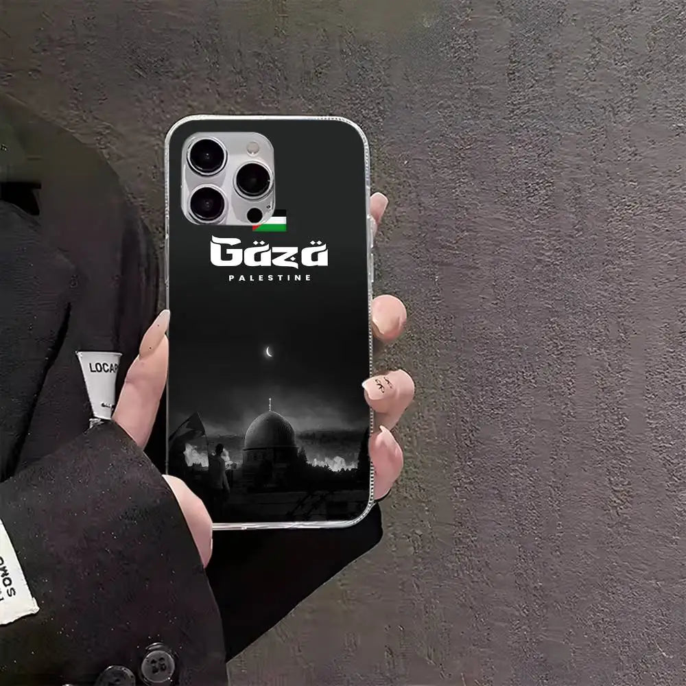 Palestine Flag MAP Phone Case For iPhones Multicolor Matte Silver-Plated Protective