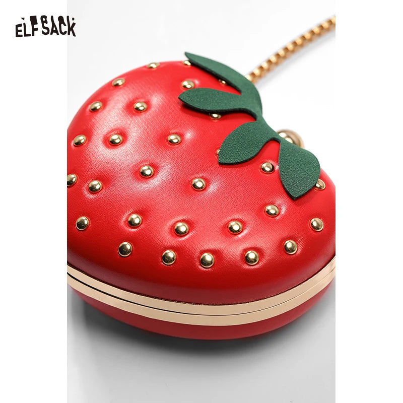 ELFSACK 2025 Summer New Arrival Y2K Cartoon Patchwork All-Over Print Canvas Bag Large Capacity Stylish Shoulder Tote for woman