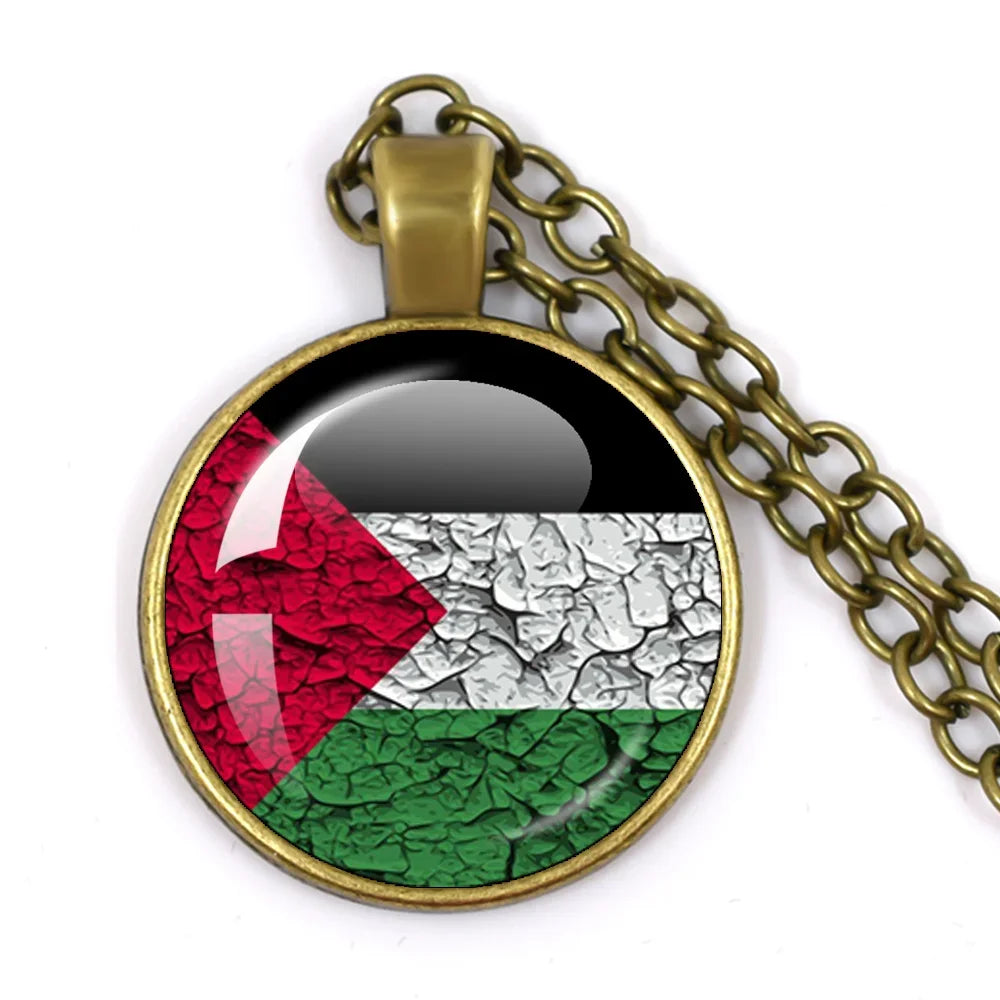 Patterns Palestine Nation Flag Necklace