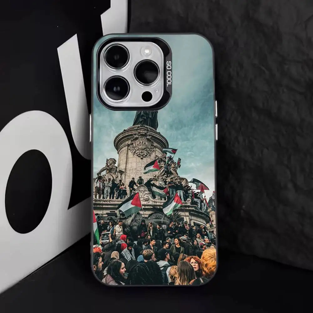 P-Palestine-es-F-Flag MAP Phone Case For iPhone 16,15,14,13,12,11,8,7,Pro,Max,Plus,Mini,XS,SE Anti Fall Black Matte Hard