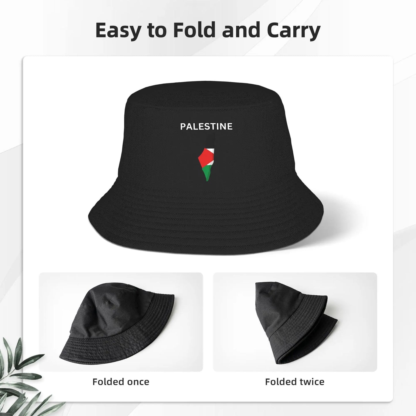 Palestine Flag Map Design Bucket Hat