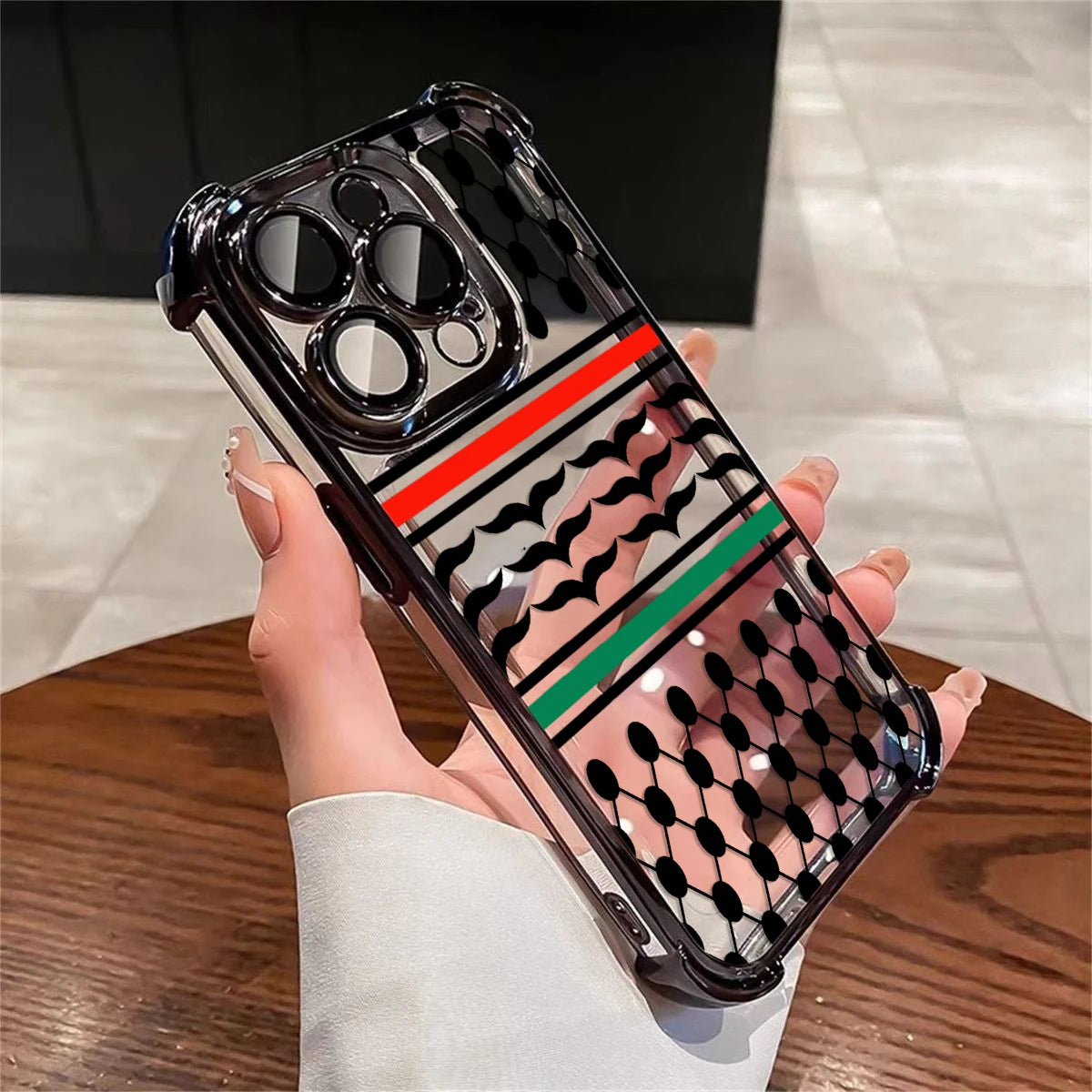 Hattah Keffiyeh Phone Case For iPhone 16 15 14 13 12 11 Pro Max X XR XSMax 7 8 Plus Shockproof Clear Armor Cover