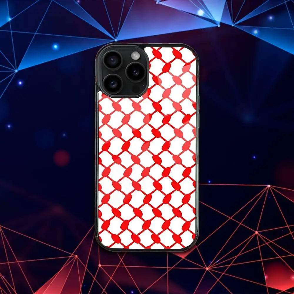 Keffiyeh Palestine Case For iPhone  Magnetic Magsafe Wireless Charging