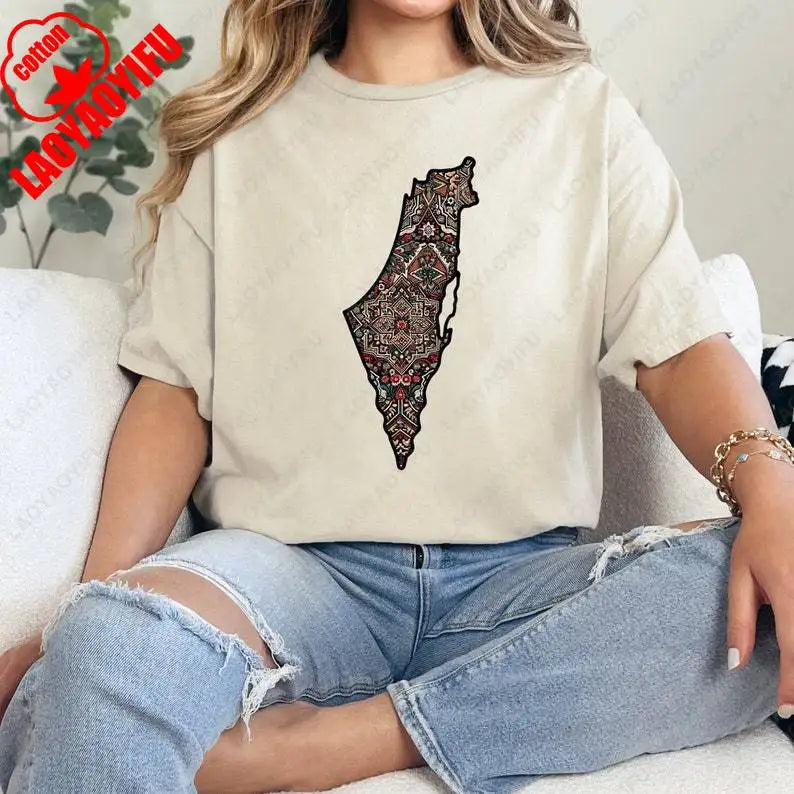 Palestinian Print Cotton T Shirt