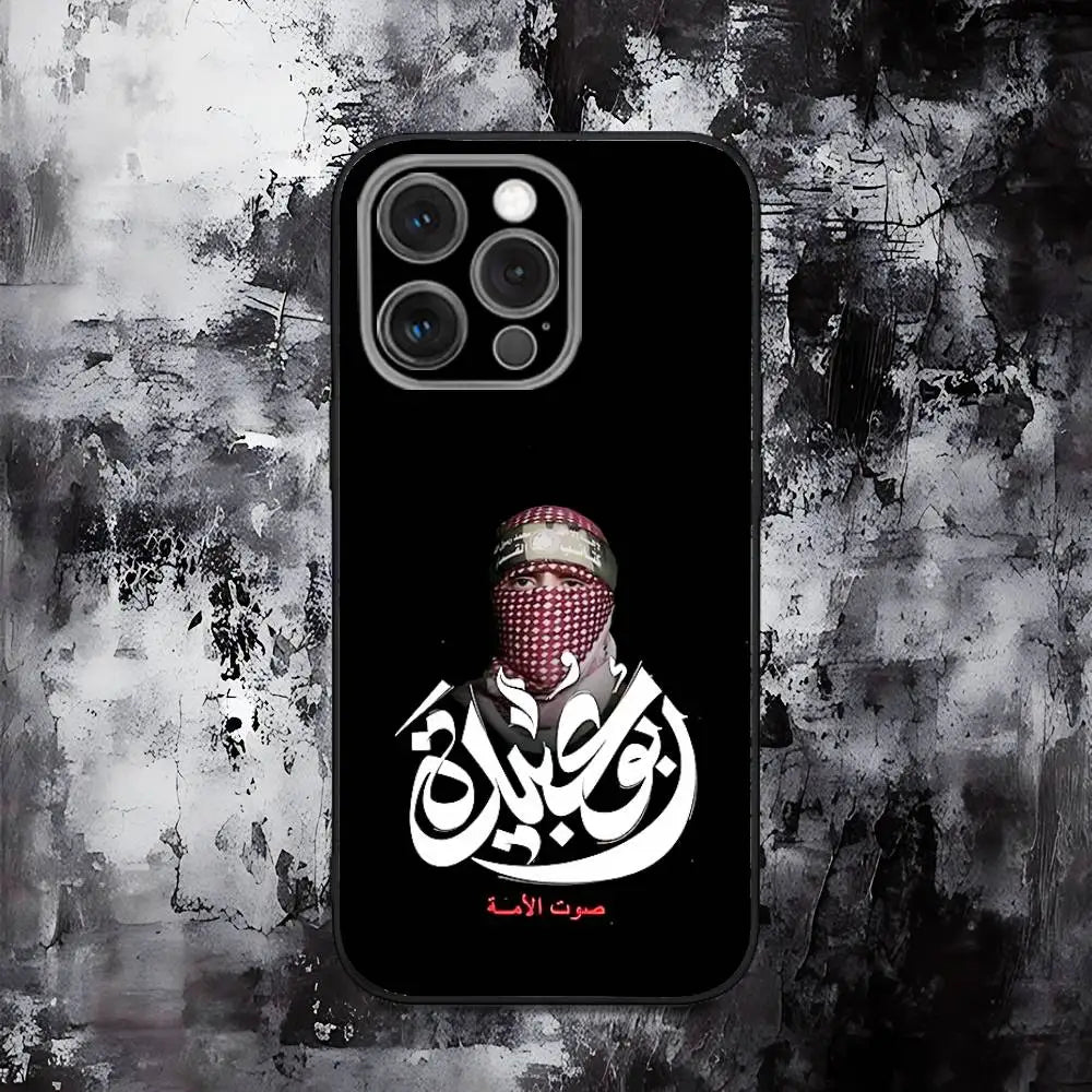 A-Abu O-Obaida Phone Case For iPhone 16,15,14,13,12,11,Pro,Max,Plus,X,XS,SE,E,Mini,Soft Silicone Black Case